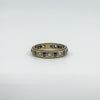 Vintage 9ct Gold Blue & White Spinel Full Eternity Band / Ring Size Q