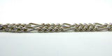 Vintage Sterling Silver 18” Figaro Chain Dog Clip & T-Bar Pendant 925
