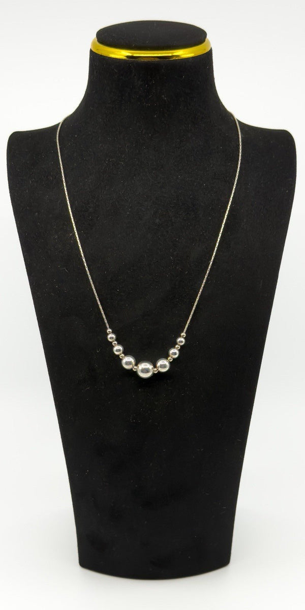 Sterling Silver Graduated Beaded Ball 20" Neacklace / Chain 925