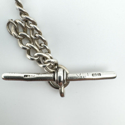 Antique Albert Chain & T-Bar in Sterling Silver 925 ( Birm 1901 )