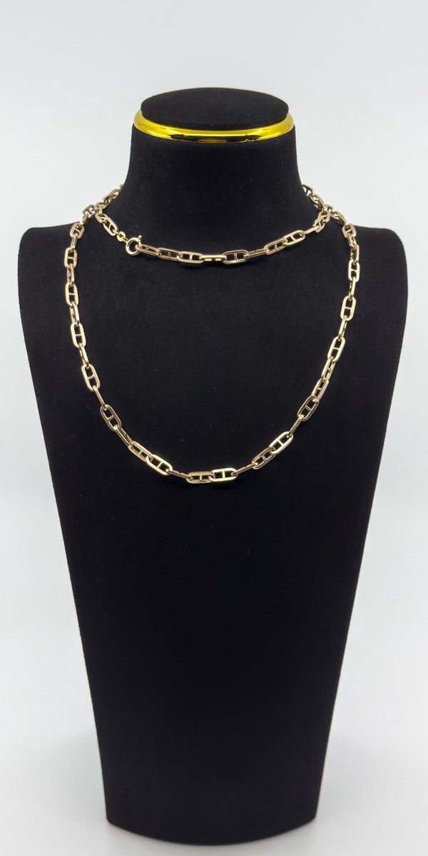 Vintage 9ct Rose Gold Mariner Link 32.5" Chain / Necklace 375 (1976) 21g
