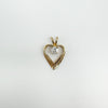 Vintage 9ct Gold Heart CZ Pendant 