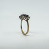Vintage 9ct Gold 1.14ct Diamond & Sapphire Trilogy Ring Size K - L (London 1989)
