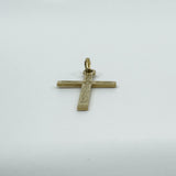 Vintage 9ct Gold Engarved Christian Cross Pendant / Charm 375 Reversible (1994)