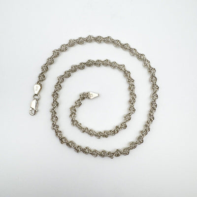 Twisted Links Matching Bracelet & 18” Necklace Set in Sterling Silver 925