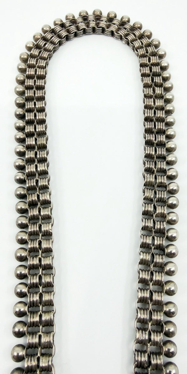 Large Antique Victorian Sterling Silver Reversible Locket & 18.5" Book Chain 925