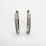 10ct White Gold Large Diamond Hoop Earrings