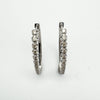 10ct White Gold Large Diamond Hoop Earrings