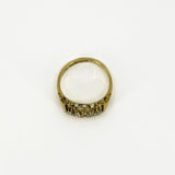 Antique 18ct Gold 0.32ct Diamond Boat Ring 750 Size N (Birm 1914)