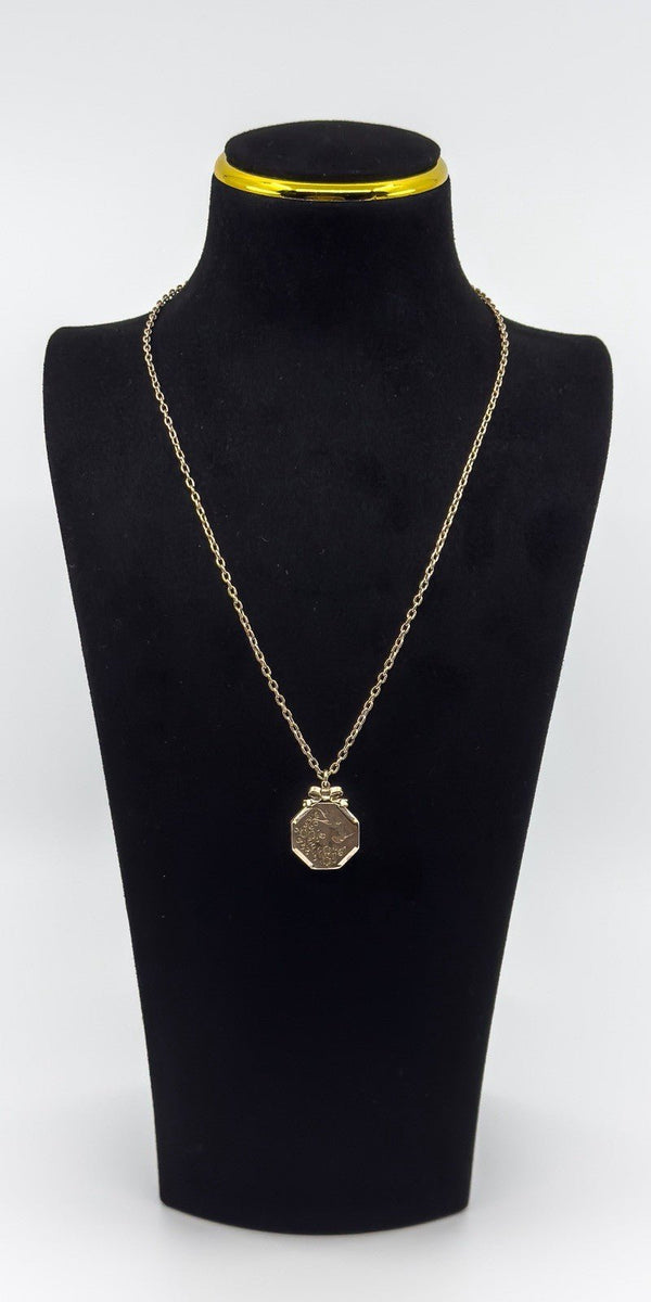 Vintage 9ct Rose Gold Swallow Engraved Photo Locket & 19" Chain / Necklace 375