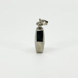 Chunky Sterling Silver Vintage Engraved Perfume / Poison Bottle Pendant 925