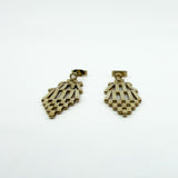 Large Vintage 9ct Gold 4 Bar Gate Drop Earrings 375