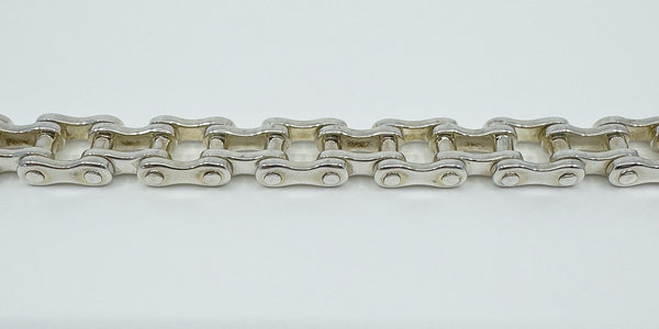 Unusual Sterling Silver Chunky Biker Chain Links 9" Bracelet 925 Heavy 73g