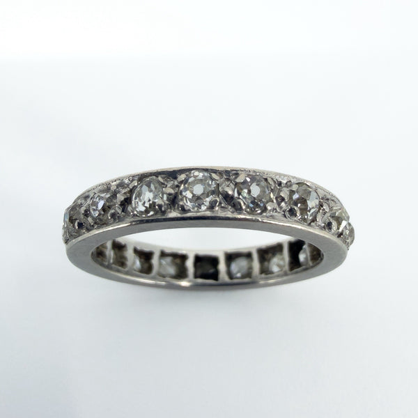 Antique Platinum Old Cut Diamond Full Eternity Band / Ring 950 Size J