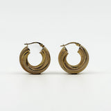 Vintage Chunky Twisted 9ct Gold Mesh Hoop Earrings 375