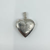 Large Vintage Sterling Silver Foliate Engraved Heart Photo Locket / Pendant 925
