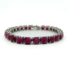 7.5" Sterling Silver 26ct Natural Ruby Tennis Bracelet 925