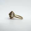 Vintage 9ct Gold Garnet Cocktail Cluster Ring Size J - K 
