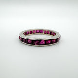 Vintage Antique Art Deco Platinum 1.6ct Ruby Full Eternity Band Ring Size K - L