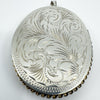 XL Vintage Sterling Silver Foliate Engraved Oval Photo Locket / Pendant 925