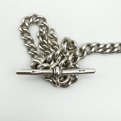 Antique Albert Chain & T-Bar in Sterling Silver 925 ( Birm 1901 )