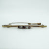 Vintage 18ct & 14ct Gold Diamond & Garnet Bar Brooch 750
