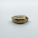 Vintage 9ct Gold Back & Front Heart Locket Etched Engraving 375