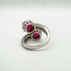 New 4ct Ruby Toi Et Moi Ring in Sterling Silver Size N
