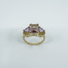 Chunky 9ct Gold 4ct Amethyst Trilogy Ring Size N Engagement Stacking 