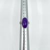 Large Sterling Silver 10ct Purple Chalcedony & Diamond Ring 925 Size N 