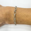 Vintage Sterling Silver Oval Links Chain Charm 7.5” Bracelet 925