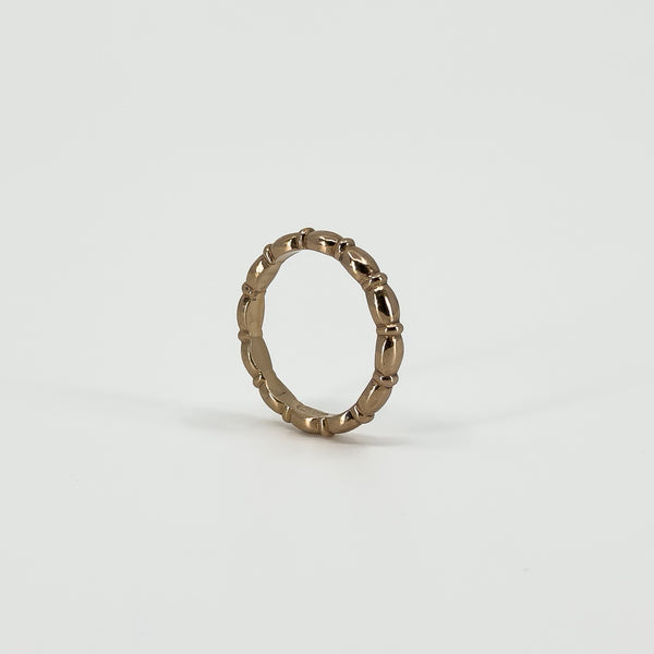 9ct Rose Gold Oval Links Full Band / Ring 375 Size N (London 2015)