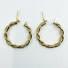 Large Vintage Twisted 9ct Gold Hoop Earrings 375