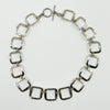 Vintage Sterling Silver Hammered Squares 17” Necklace / Chain & T-Bar Toggle 925