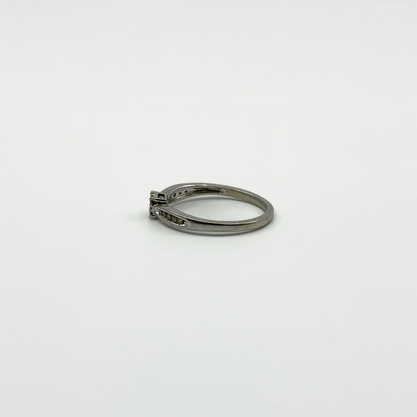 9ct White Gold Diamond Engagment Ring 375 Size L