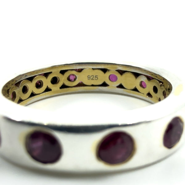 Chunky Sterling Silver 1.20ct Ruby Full Eternity Band / Ring 925 Size P