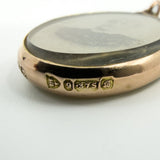 Antique 9ct Rose Gold Double Sided Glass Photo Locket 375 Chester 1902