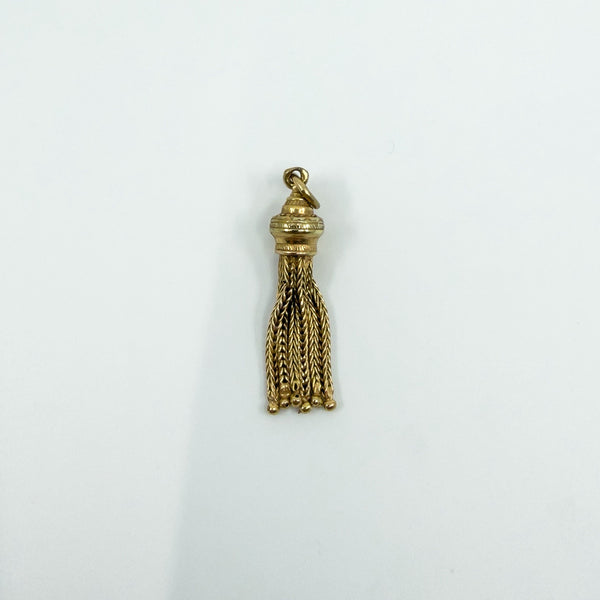 Vintage 9ct Gold Albertina Tassel Pendant / Charm 375