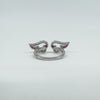 New Sterling Silver Ruby Double Angel Wings Ring 925 Size N - O