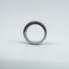Chunky Sterling Silver CZ 5x Row Band Ring 925 Size O