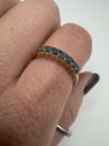 9ct Gold 0.48ct Blue Diamond Half Hoop Eternity Ring 375 Size N