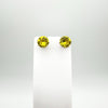 4ct Yellow CZ Solitaire Stud Earrings in Sterling Silver 925