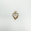 Vintage 9ct Gold Heart CZ Pendant 