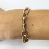 Antique Chunky 9ct Rose Gold Oval Links Bracelet 8" inch