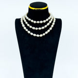Extra Long Chunky Freshwater White Pearl 42" Necklace