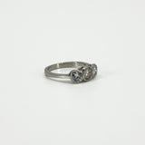 Vintage Platinum 1.60ct Diamond Trilogy Ring 950 Size L