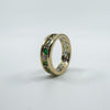 Chunky Vintage 9ct Gold Diamond & Emerald Full Eternity Band Ring 375 Size Q - R