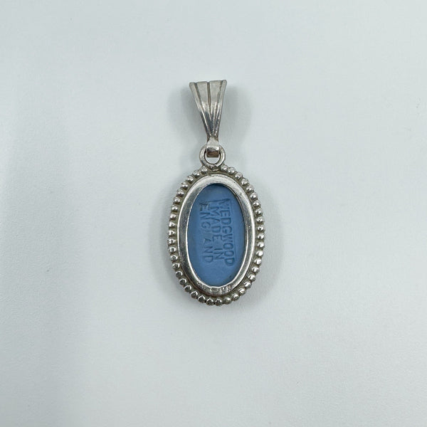 Vintage Sterling Silver Wedgewood Blue Jasper Ware Cameo Pendant 925 (1972)