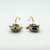 Silver Gilt Diamond & Pearl Puffy Heart Drop Bow Earrings 925