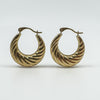 Vintage 9ct Gold Small Chunky Twisted Hoop Earrings